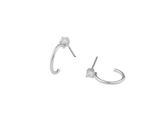 Duo Small Ring Ear Silver/Clear