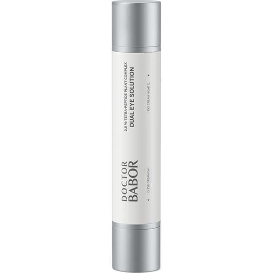 Doctor Babor Dual Eye Solution 30 ml peptid ögonkräm för känslig hud i en vit dubbelsidig hylsa med silverlock