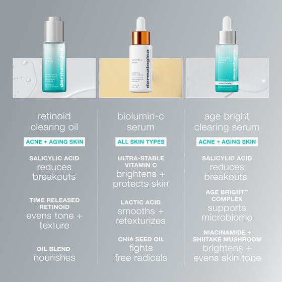Dermalogica AGE Bright Clearing Serum 30 ml klarende serum viser en lett gjennomsiktig flytende tekstur