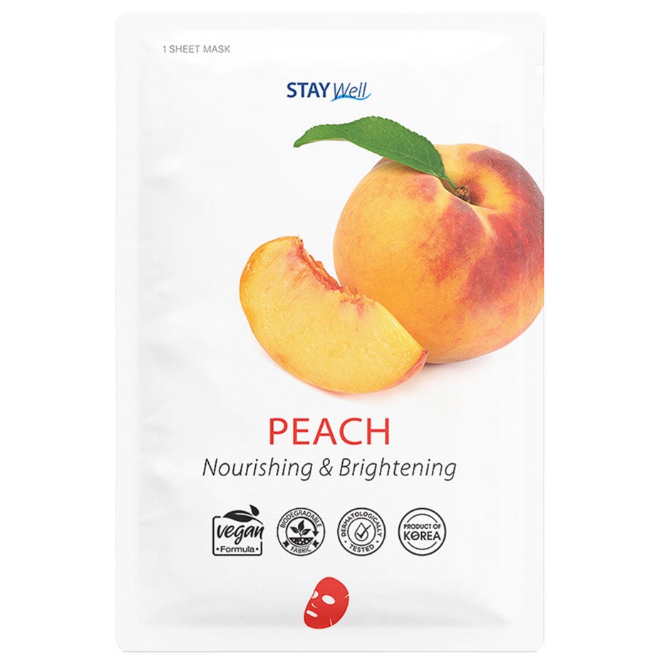 Stay Well Vegan Sheet Mask Peach 1pcs - 20 g