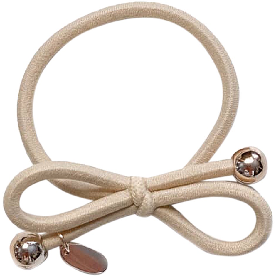 Hair Tie Gold Bead Black 1 pcs
