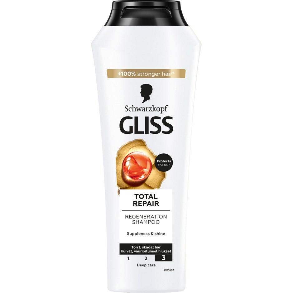 Schwarzkopf Gliss Regeneration Shampoo Total Repair for Dry Hair & Damaged Hair - 250 ml