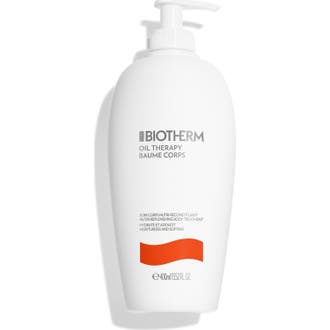 Biotherm Oil Therapy Baume Corps 400ml fugtgivende bodylotion i hvid pumpeflaske med orange detalje