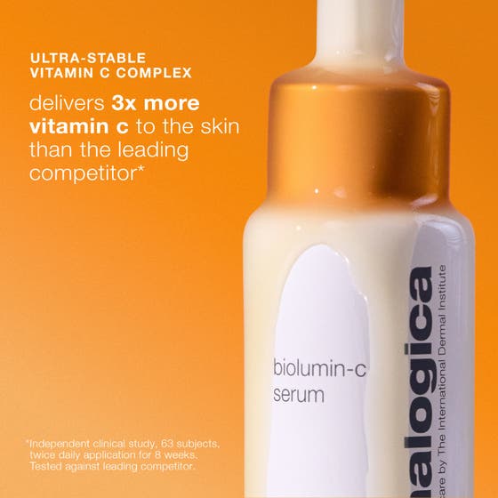 Dermalogica AGE smart Biolumin-C Serum 59 ml i hvit glassflaske som motvirker fine linjer.