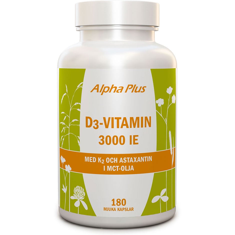 Alpha Plus D3-Vitamin 3000IE + K2 180 kapslar