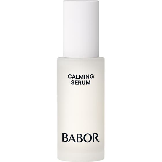 Babor Skinovage Calming Serum beroligende ansiktsserum i frostet glassflaske med hvitt lokk