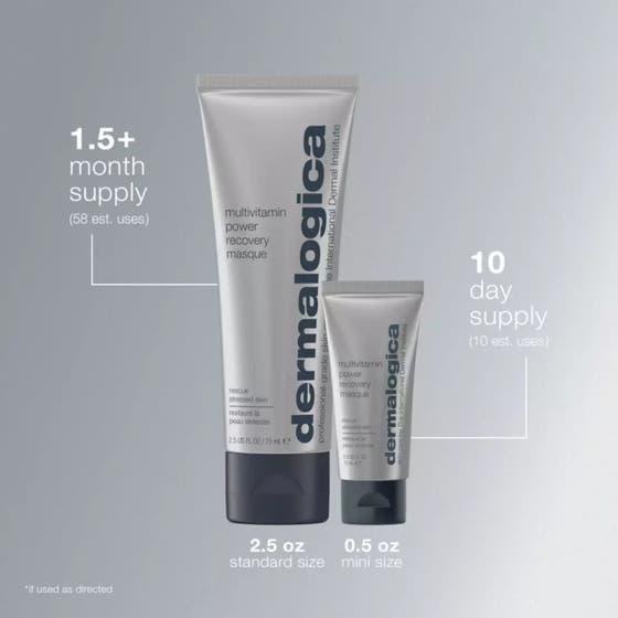 Dermalogica AGE smart Multivitamin Power Recovery Masque 75 ml elvyttävä kasvonaamio josta puristetaan voidetta kädelle.