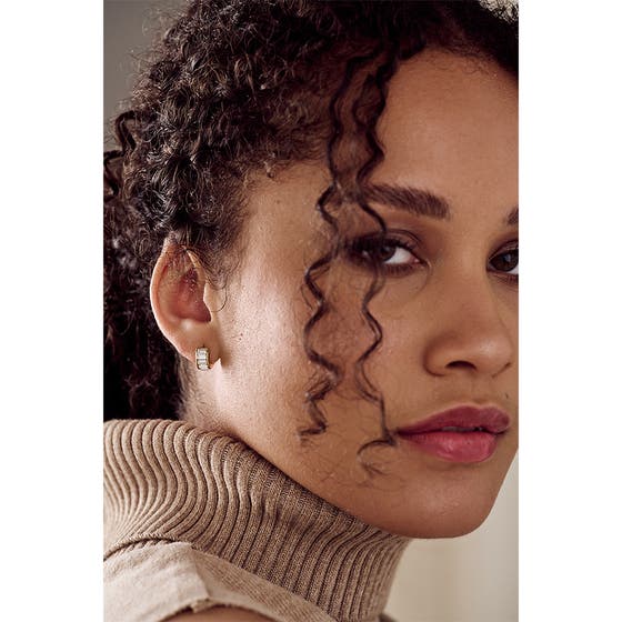 Baguette Huggie Hoops Earrings