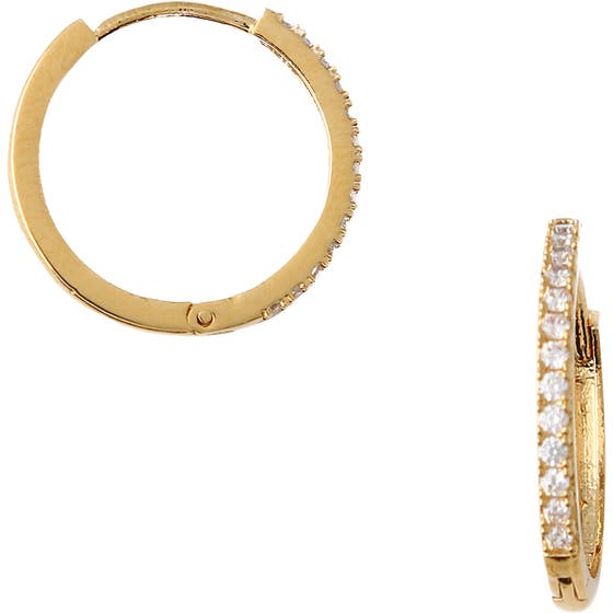 Pave Huggie Hoops 17mm Earrings