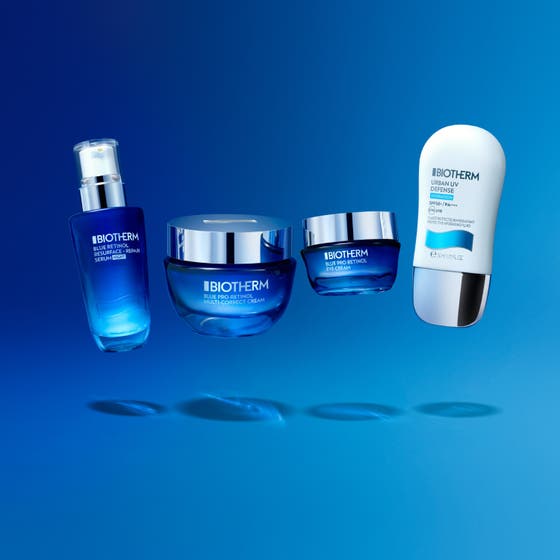 Biotherm Blue Pro-Retinol Eye Cream 15 ml fuktighetsgivende øyekrem med koffein og pro-retinol i en blå vegansk formel.