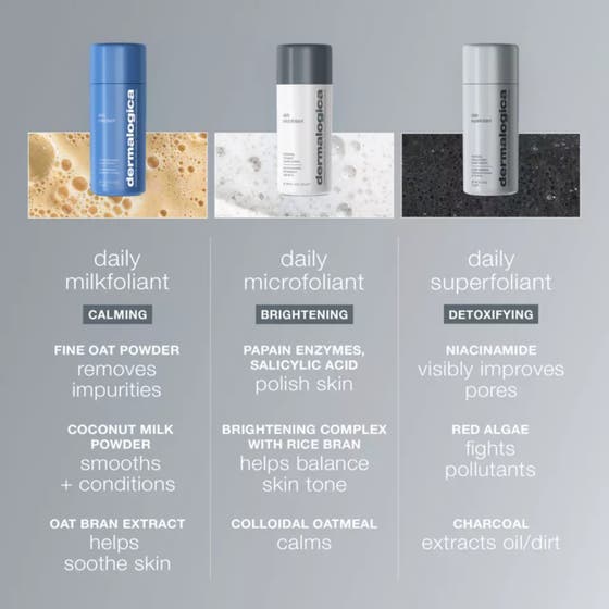 Dermalogica Daily Superfoliant 57 g ansiktsskrubb med grå kornaktig tekstur som eksfolierer og gir huden ny glød