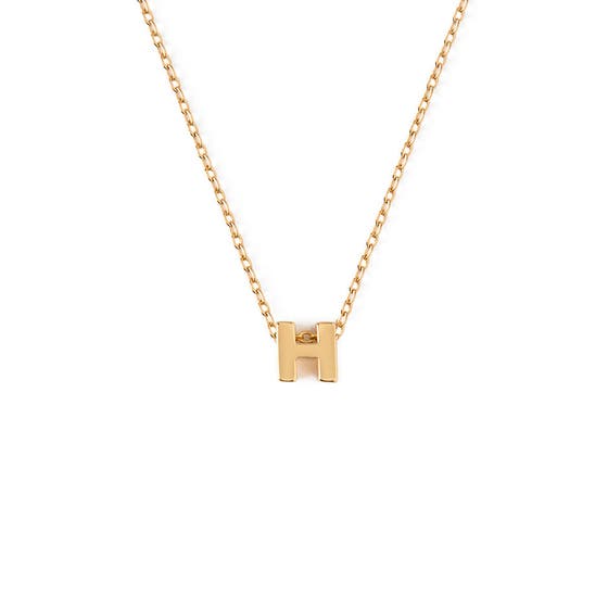 Gold Plated Initial H Necklace Giftbox