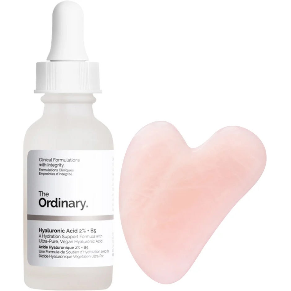 Glow & Glide Set Hyaluronic Acid 2% + B5 & Gua Sha Rose Quartz