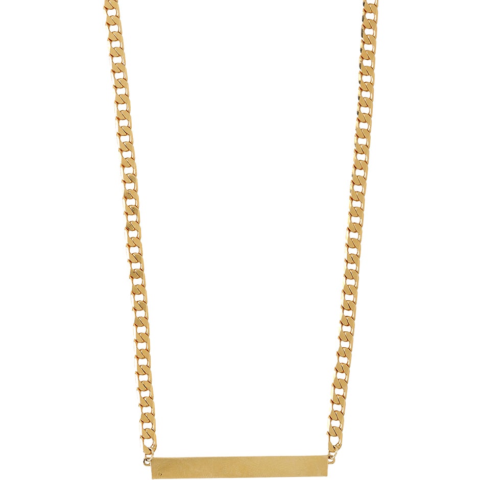 Orelia Flat Curb Bar Necklace Pale Gold
