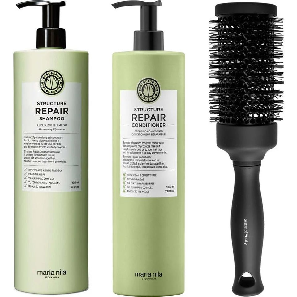 Structure Repair Set Shampoo 1000ml, Conditioner 1000ml & Blowout Brush