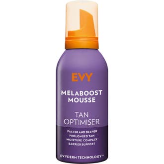 EVY Technology Daily Tan Activator återfuktande 24h fukt solbrun aktivator i persikofärgad flaska med vitt lock