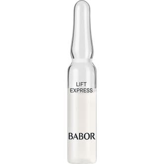 Babor Lift Express opstrammende serum i en klar glasampul der giver huden et synligt og hurtigt løft.