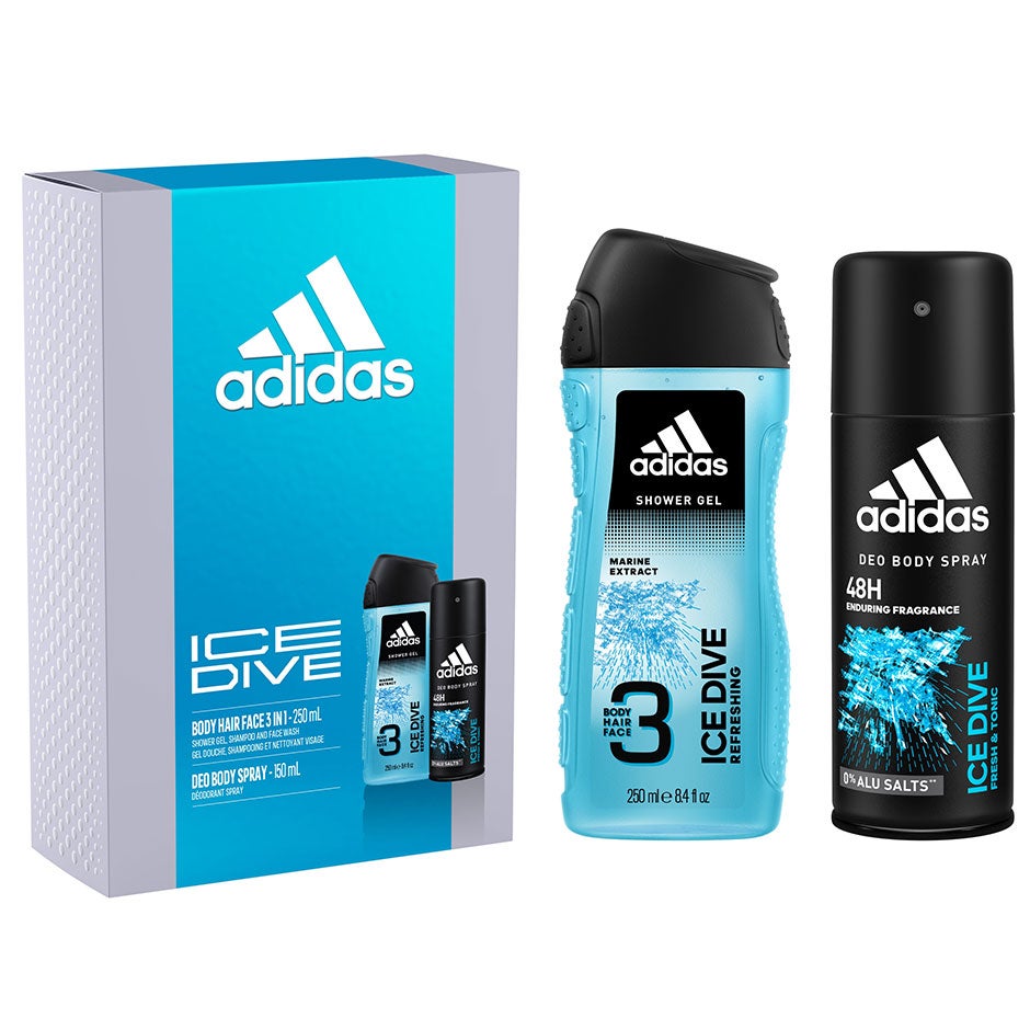 Adidas Ice Dive For Him Gift Set Body Spray 150 ml, Shower Gel 250 ml