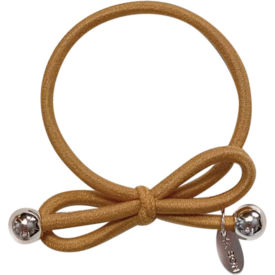 Hair Tie Gold Bead Black 1 pcs