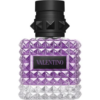 Valentino Born in Roma Donna Purple Melancholia Eau de Parfum 30 ml parfyme i lilla glassflaske med nagler og sort kork