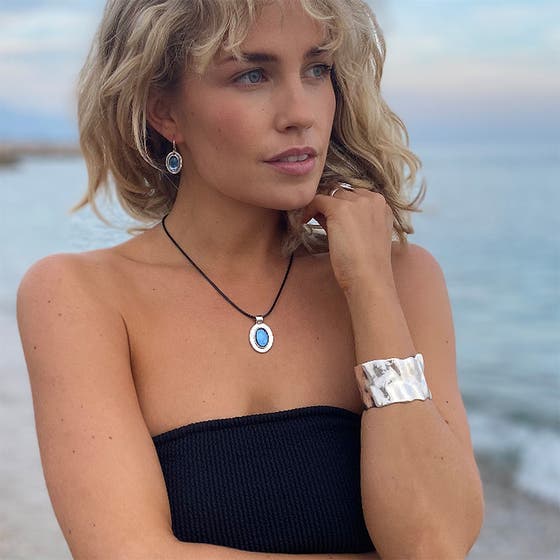 Sculptured Cuff Bracelet Silver