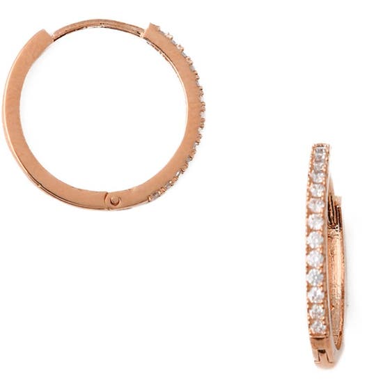 Pave Huggie Hoops 17mm Earrings