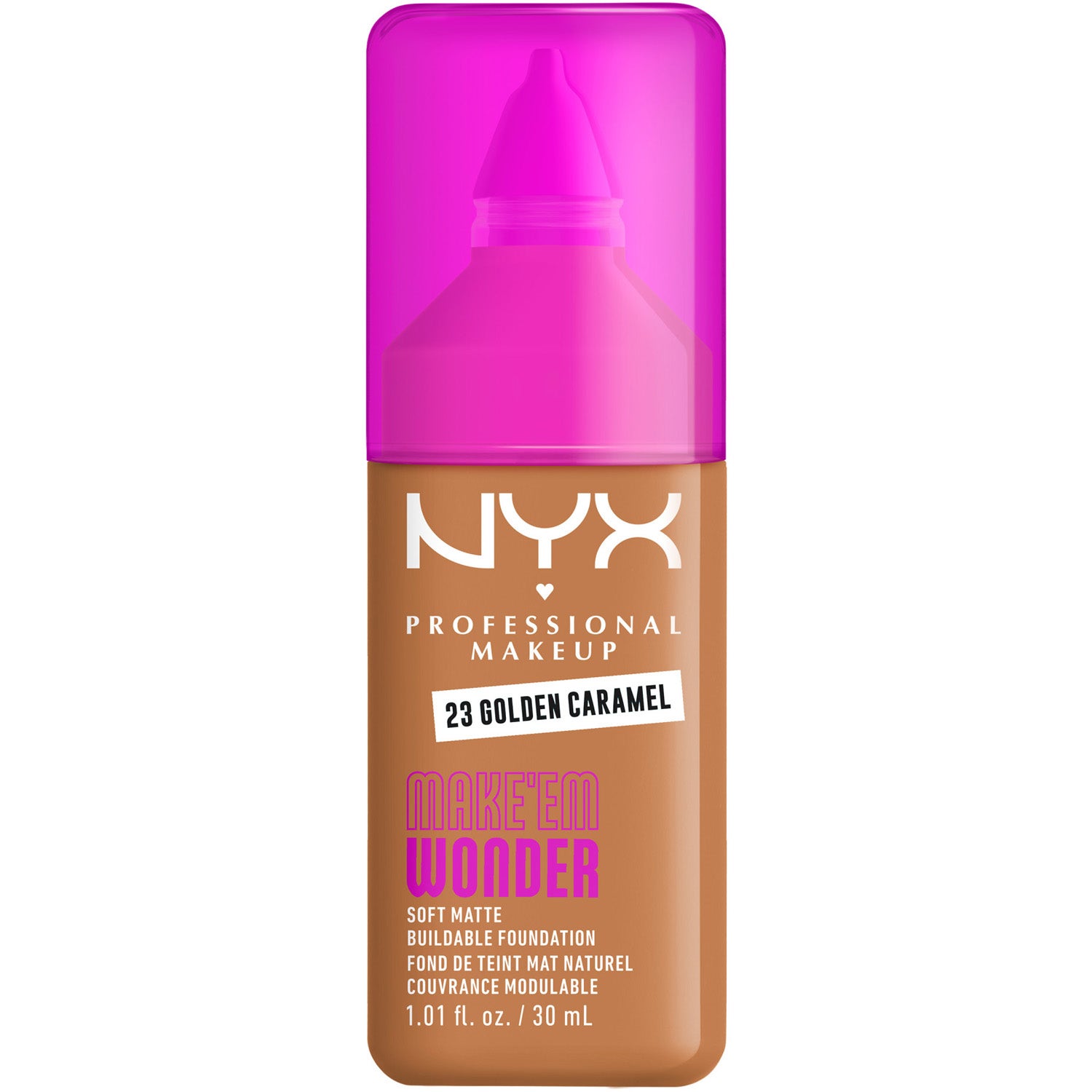 NYX Professional Makeup Make Em Wonder Foundation 23 Golden Caramel - 30 ml billede