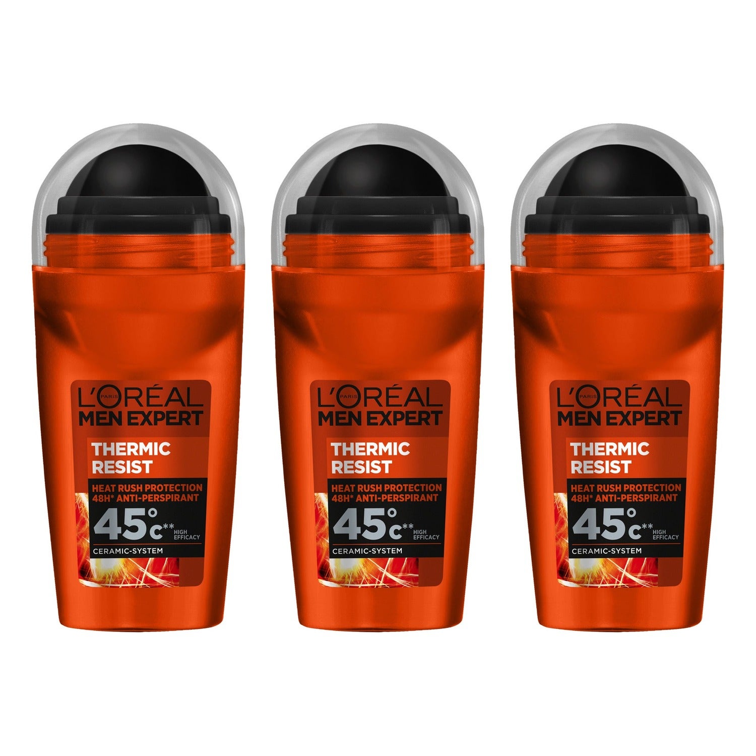 LOréal Paris Men Expert Roll-On Deo 3-pk Thermic Resist Deodorant For