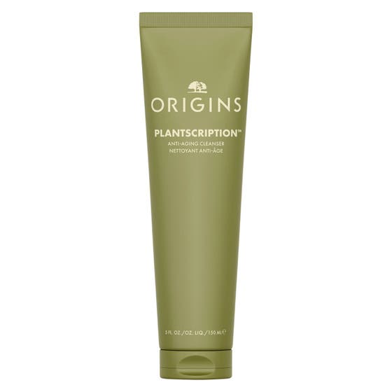 Origins Plantscription Anti-Aging Cleanser 150ml ansiktsrengöring med växtextrakt i en olivgrön tub med guldfärgat lock