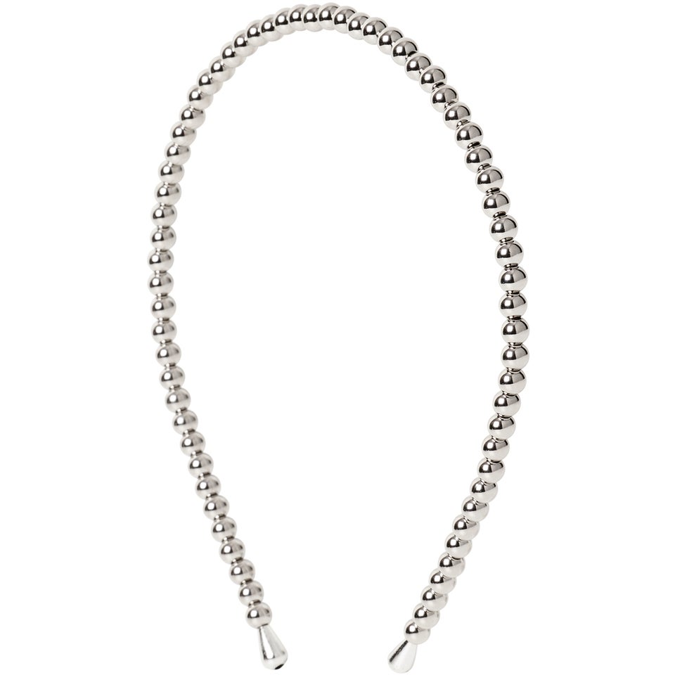 Beaded Chrome Slim Hair 14000 Silver