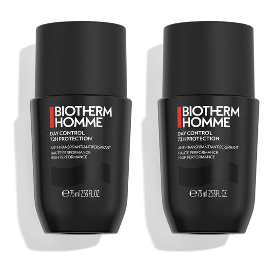 Biotherm Homme Day Control 72H Protection 2x75 ml antiperspirant mot svette i to matte svarte roll-on flasker