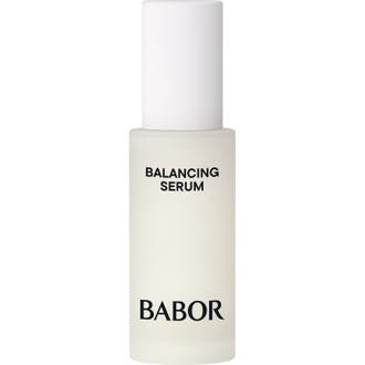 Babor Skinovage Balancing Serum 30ml balanserende ansigtsserum i matteret glasflaske med hvidt låg der skaber balance