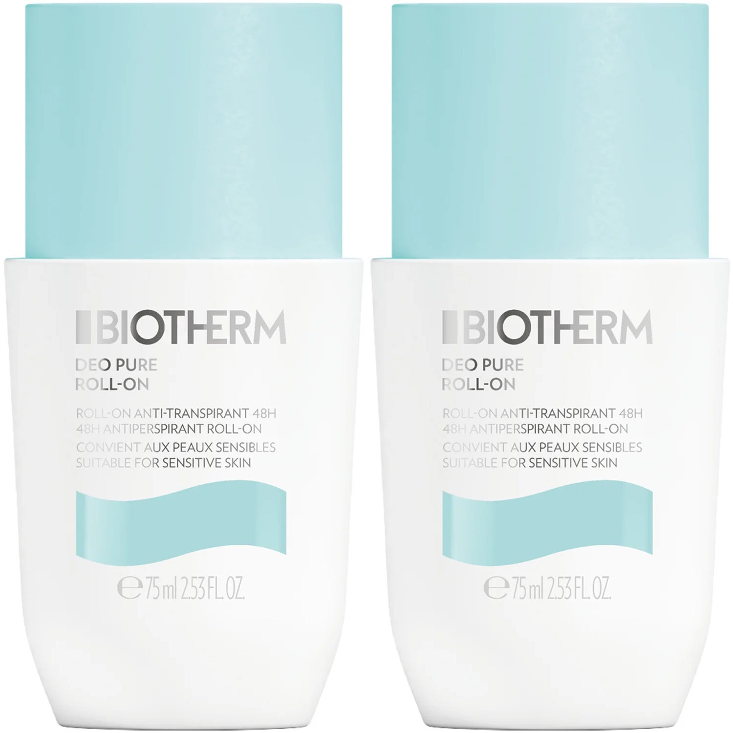 Biotherm Deo Pure Duo 2 x Antiperspirant Roll-On 75ml - 150 ml