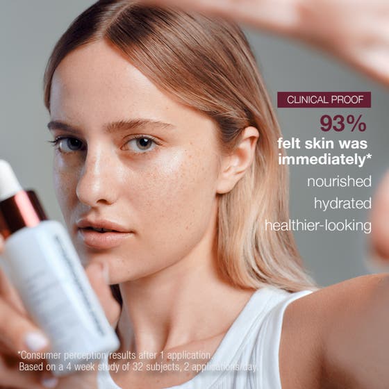 Dermalogica Dynamic Skin Strengthening Serum 30 ml styrkende ansiktsserum i hvit flaske med rød kork og infografikk