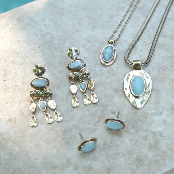 Bohemian Stone Necklace Small Gold