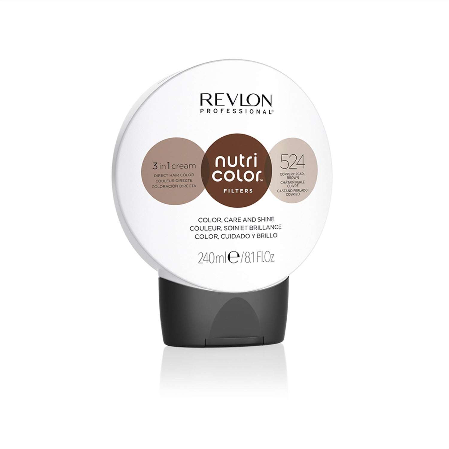 Revlon professional nutri color filters 3 in 1 cream direct hair color 524 coppery pearl brown 240ml