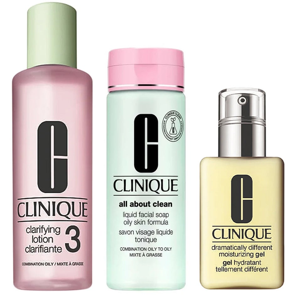 Clinique 3-Step Skincare System För fet och kombinerad hudtyp ansiktskräm & serum dam