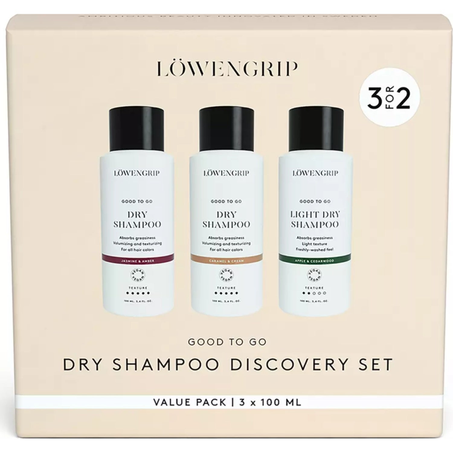 Löwengrip Good To Go Dry Shampoo Discovery Set 3 x 100 ml