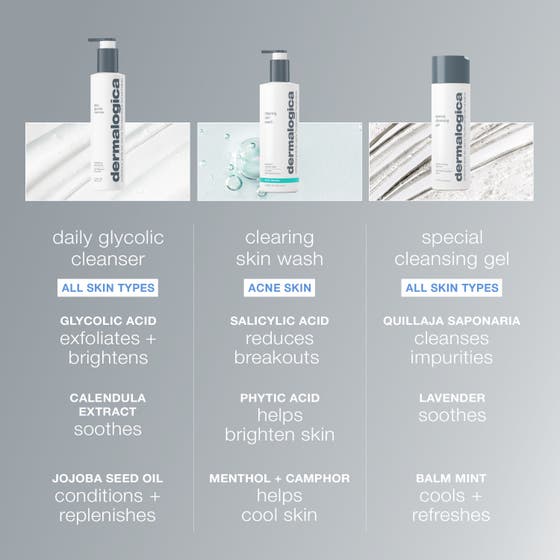 Dermalogica Daily Glycolic Cleanser 295 ml ger lyster när gelén pumpas ut i handen för ansiktsrengöring.