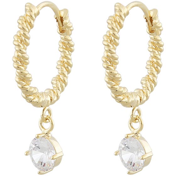 Exibit ring pendant ear gold/clear