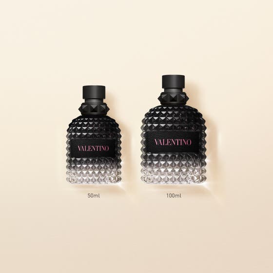 Valentino Born in Roma Uomo Eau de Toilette 50 ml herreparfyme vist i fire varianter med tilhørende duftnoter
