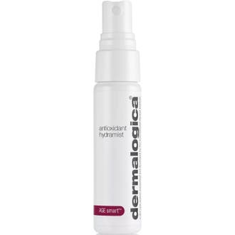 Dermalogica Antioxidant Hydramist 30 ml opstrammende ansigtsspray i hvid plastflaske med gråt sprayhoved