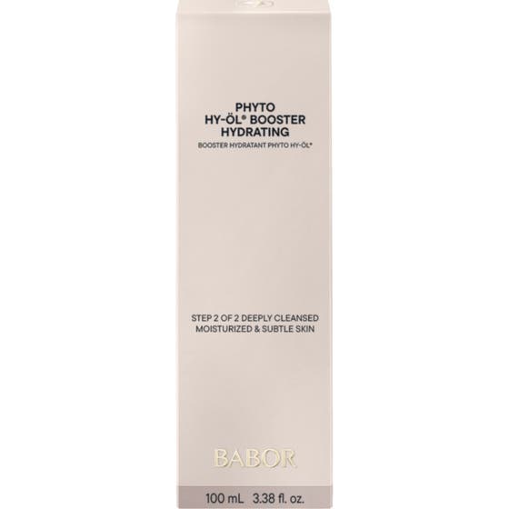 Babor Phyto HY-ÖL Booster Hydrating 100 ml fuktighetsgivende ansiktsrens i lys beige eske merket Step 2