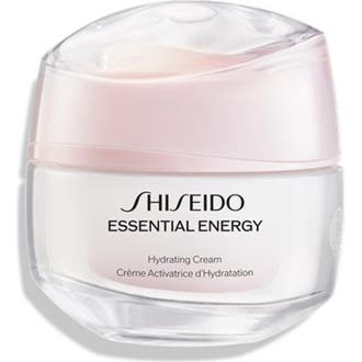 Shiseido Essential Energy Hydrating Cream fuktighetskrem som gir intens fukt i en rosa krukke med bølgeformet lokk