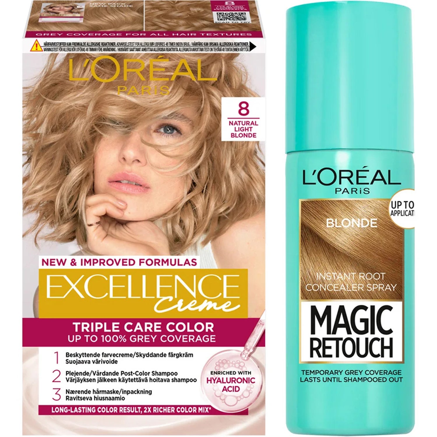 LOréal Paris Excellence 8.1 Light Ash Blonde + Magic Retouch Roots 5 Blonde hårfärg dam – bild 8