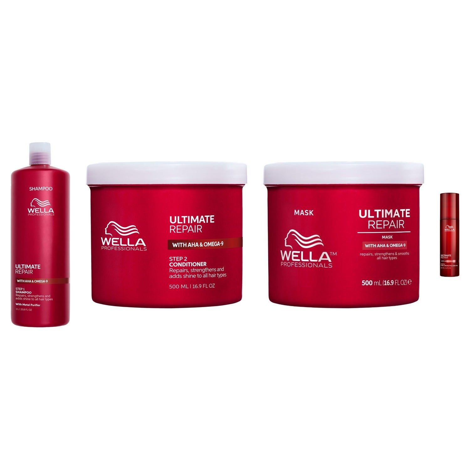 Wella Professionals Ultimate Repair Complete Care System Shampoo 1000ml, Conditioner 500ml, Mask 500ml, Leave-in 95ml, Hair Rescue schampo & balsam herr – bild 9