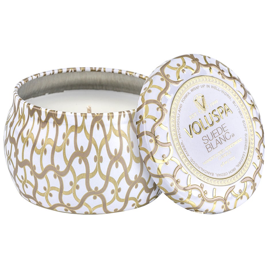 Voluspa Maison Blanc Mini Tin duftlys 25 timer Suede Blanc