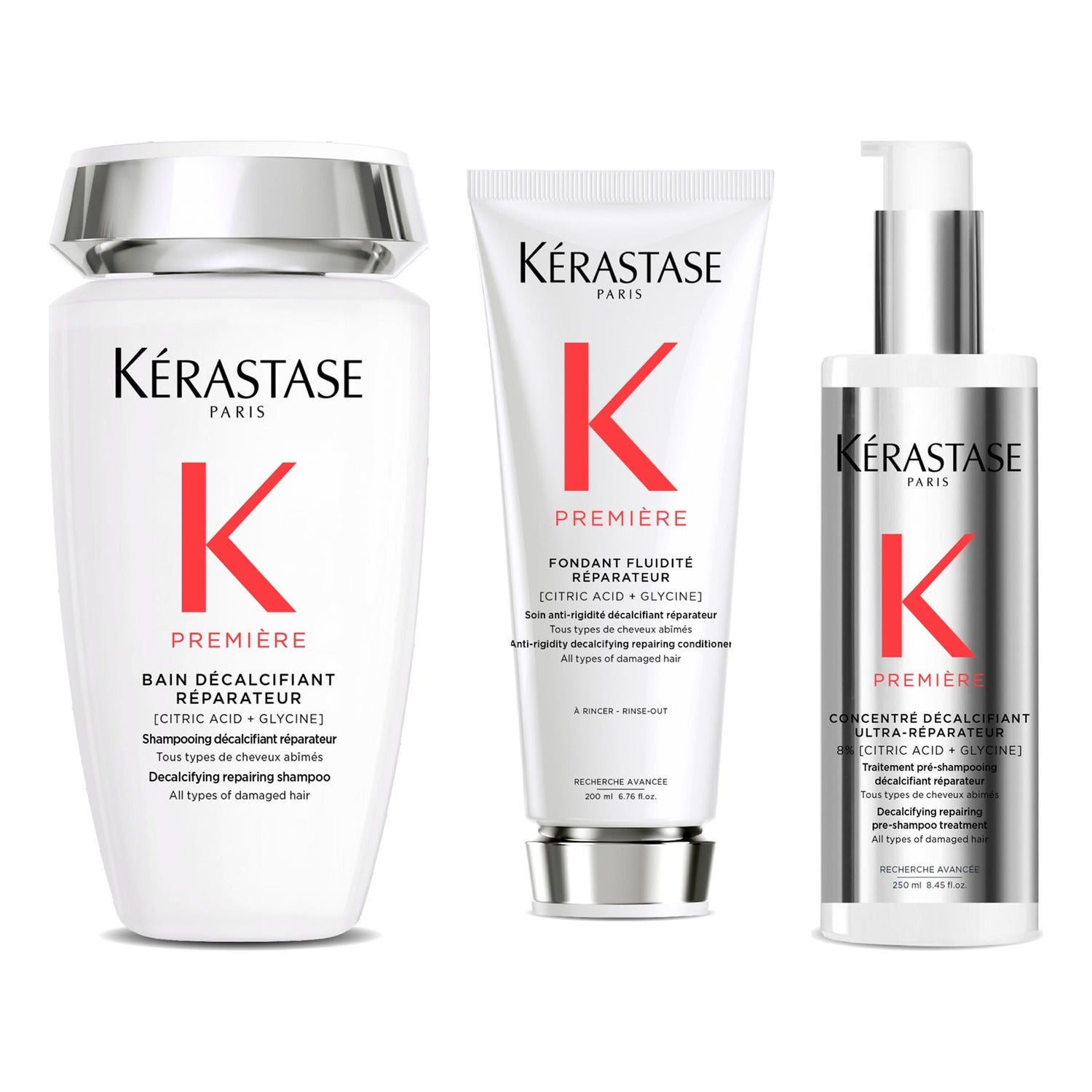 Kérastase Hair Repair Trio Set Shampoo 250ml, Conditioner 200ml, Pre-Shampoo 250ml - 700 ml