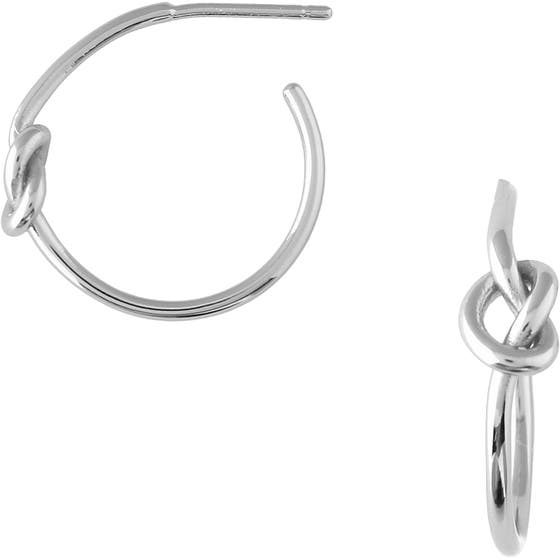 Knot Hoop Earrings Silver