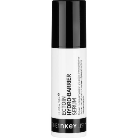 The INKEY List Ectoin Hydro-Barrier Serum 30 ml suojamuuria vahvistava kasvoseerumi valkoisessa mustakorkkisessa pullossa.